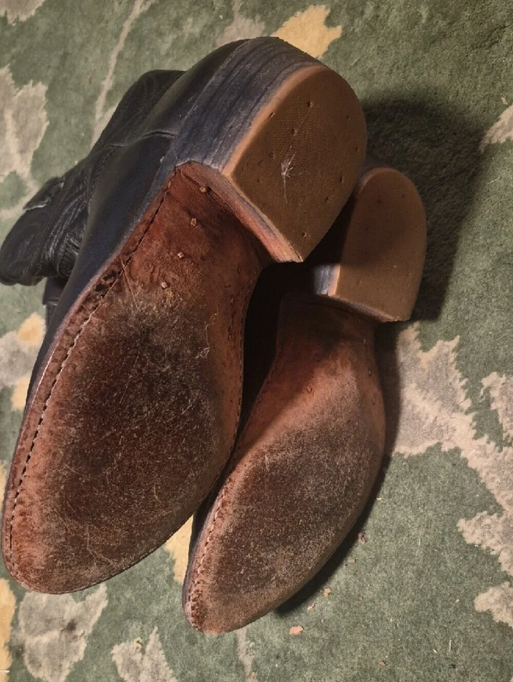 Classic Black Leather Western Boots - Men's